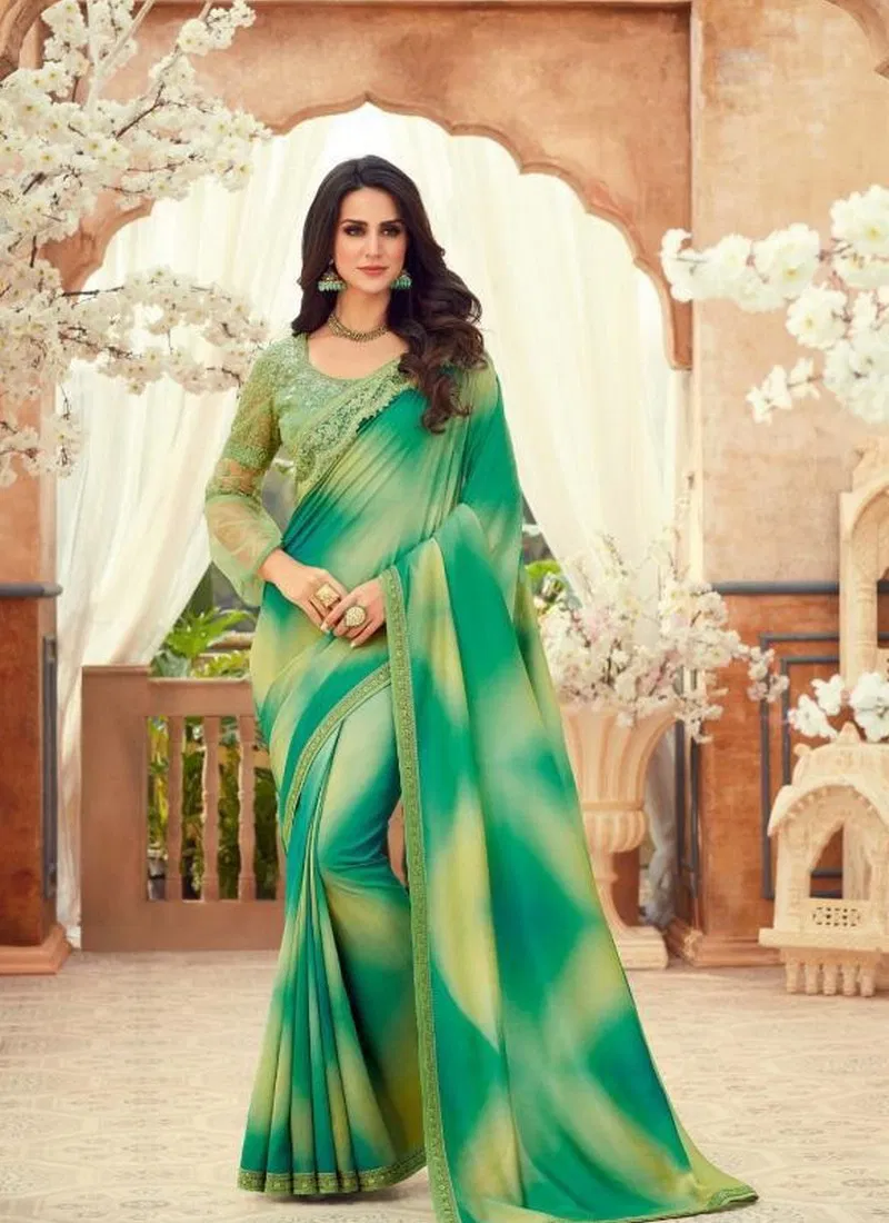 Anmol Creations Latest Fancy Designer Party And Festive Wear Heavy Chiffon Digital Print Heavy Saree Collection